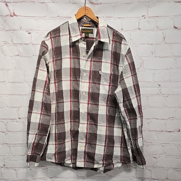 Timberland Other - Timberland Plaid Brown Red And White Mens Size XL